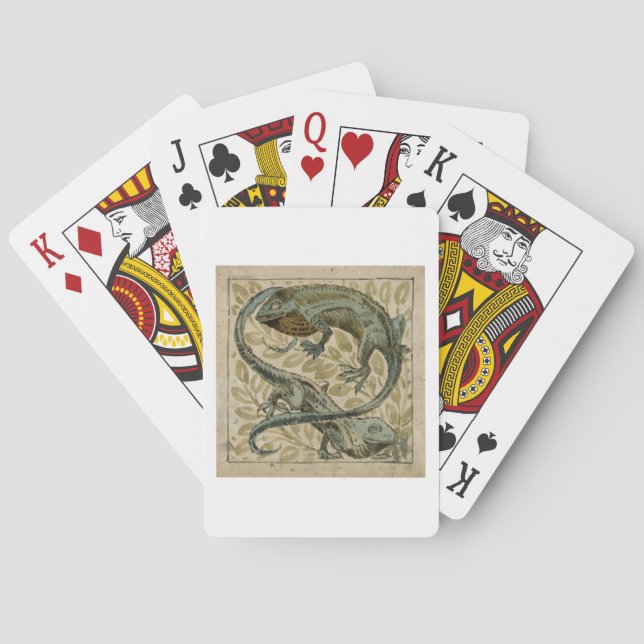 Lizards, design for a tile (w/c on paper) playing cards (Back)