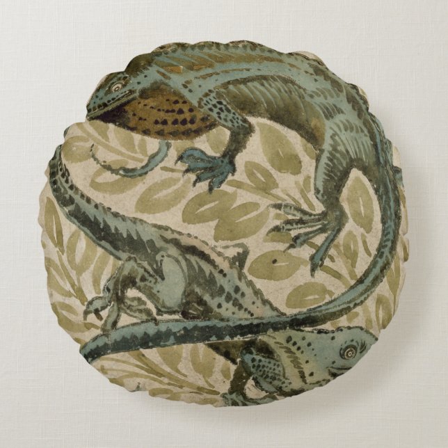 Lizards, design for a tile (w/c on paper) round cushion (Front)