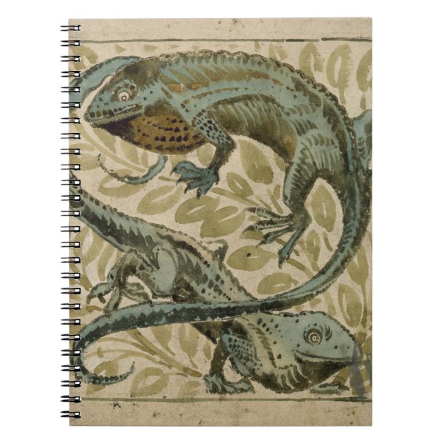 Lizards, design for a tile (w/c on paper) spiral notebook (Front)