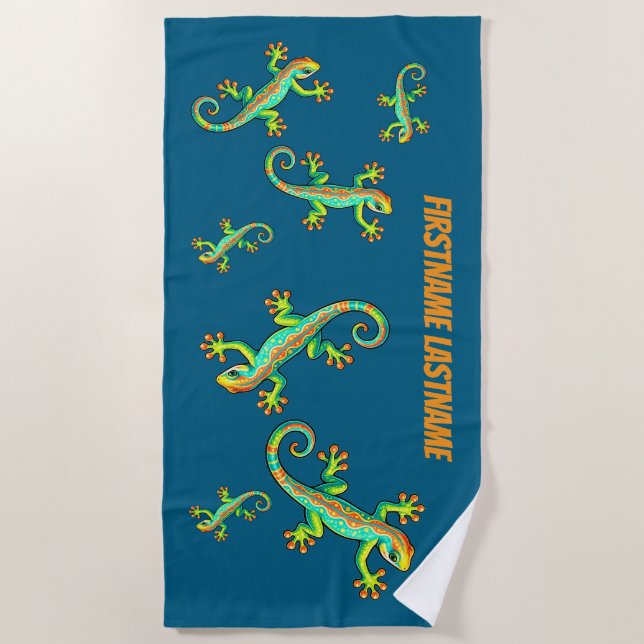 Lizards Everywhere Beach Towel (Front)