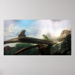 Lizards Face Off Poster / Print