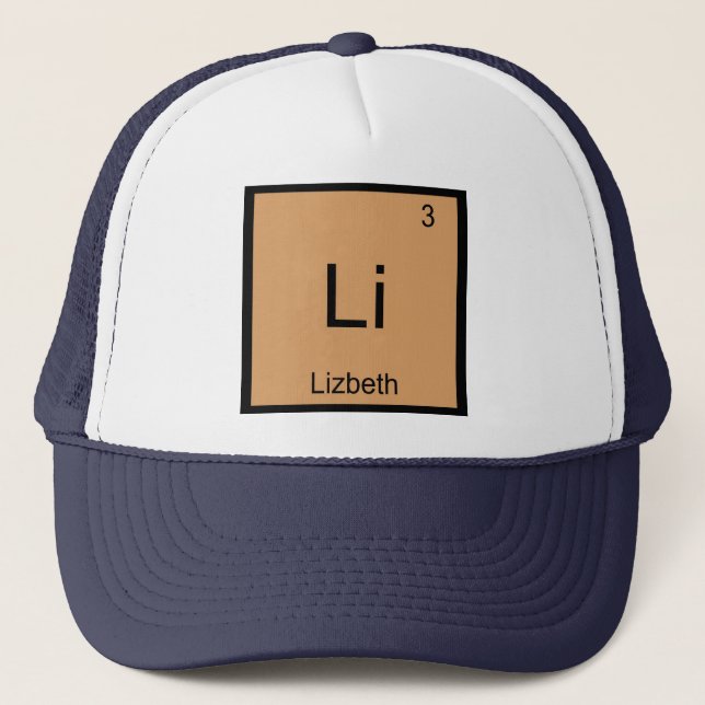 Lizbeth  Name Chemistry Element Periodic Table Trucker Hat (Front)