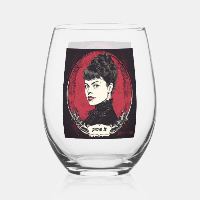 Lizzie Borden Stem Wine Glass (Front)