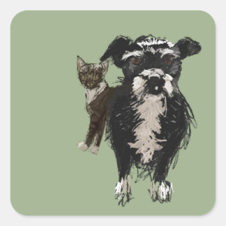 Lizzie & Kitty Square Sticker
