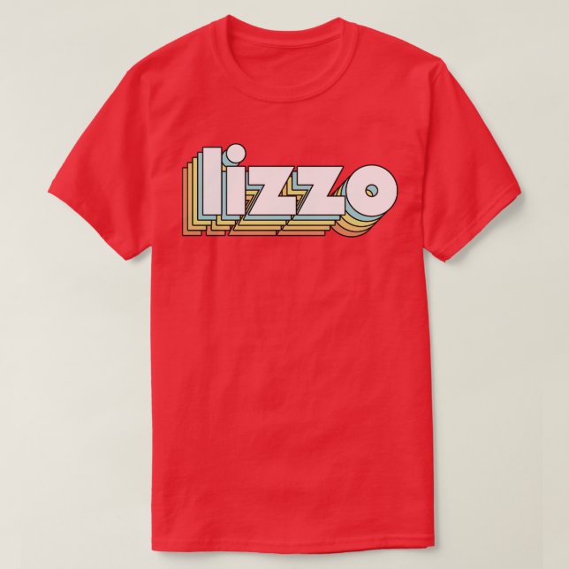 Lizzo Retro Rainbow Typography Faded Style T-Shirt (Design Front)