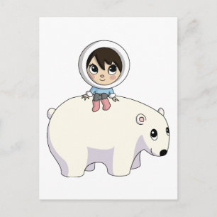 Lizzy and Frosting the Polar Bear Postcard