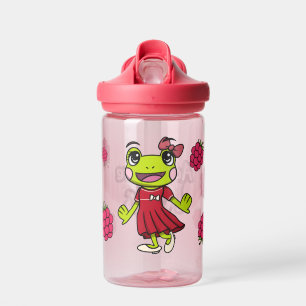 Lizzy the Frog Raspberry Water Bottle