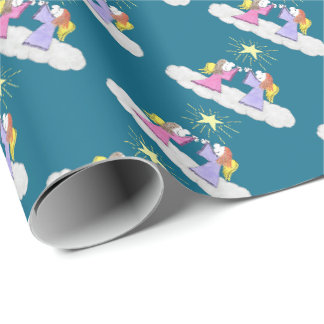 Lizzy's People Angels Holy Night Wrapping Paper