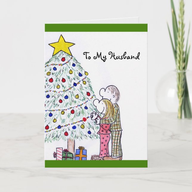 Lizzy's People Merry Christmas To My Husband Card (Front)