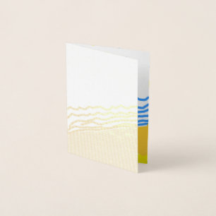 LJ Monogram Elegant Beach Wedding Thank You Foil Card