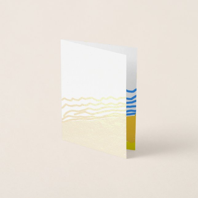 LJ Monogram Elegant Beach Wedding Thank You Foil Card (Front)