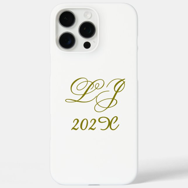 LJ Monogram Elegant Modern Wedding  Case-Mate iPhone Case (Back)