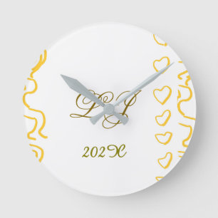 LJ Monogram  Round Clock