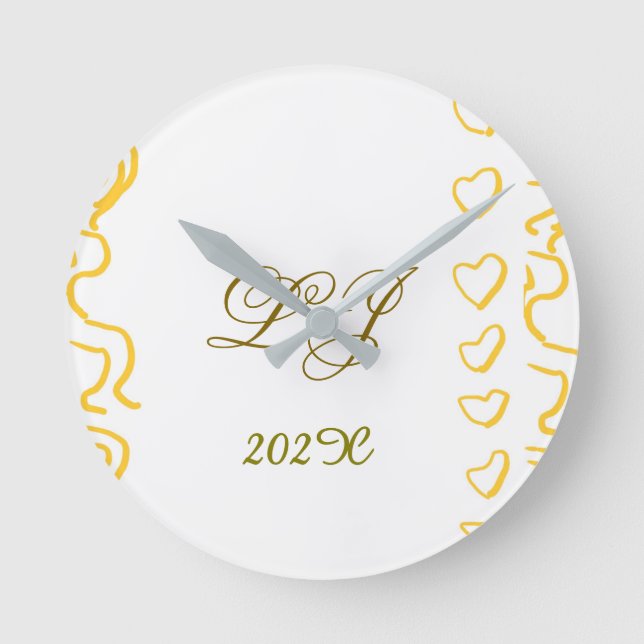 LJ Monogram  Round Clock (Front)
