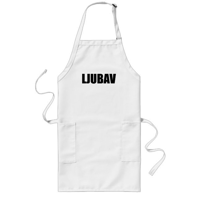 Ljubav Love in Bosnian Long Apron (Front)