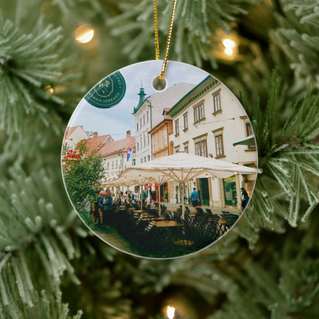 Ljubljana Cityscape Ceramic Tree Decoration (Tree)