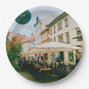 Ljubljana Cityscape Paper Plate