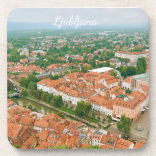 Ljubljana Cityscape, Slovenia Travel Souvenir Coaster