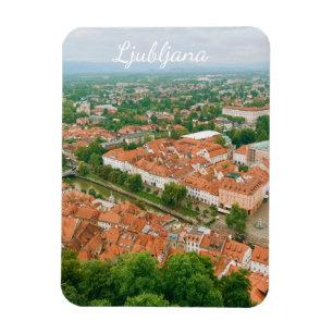 Ljubljana Cityscape, Slovenia Travel Souvenir Magnet