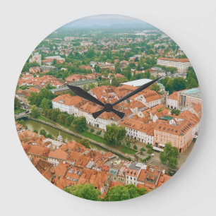 Ljubljana from above large clock