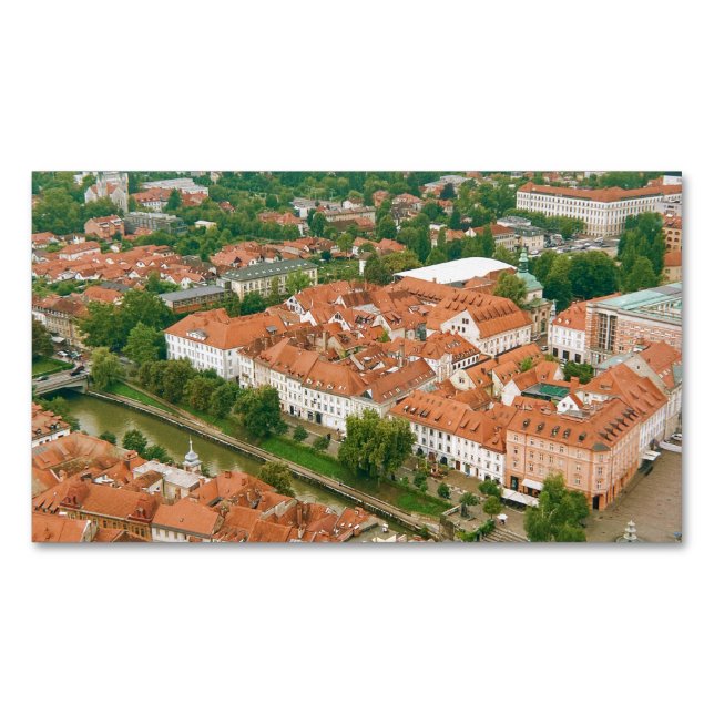 Ljubljana from above magnetic business card (Front)