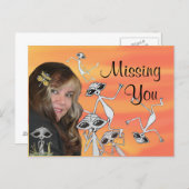 LK and her Alien Friends Missing You Post Card (Front/Back)