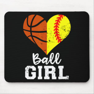 Ll Girl Heart Funny Softll Sketll Girl Mouse Pad
