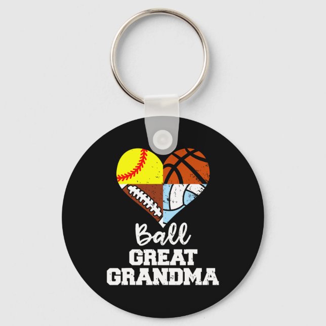 Ll Great Grandma Footll Softll Sketll Volleyll  Key Ring (Front)