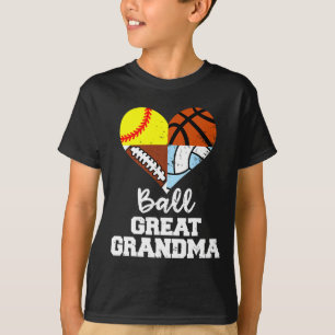 Ll Great Grandma Footll Softll Sketll Volleyll T-Shirt