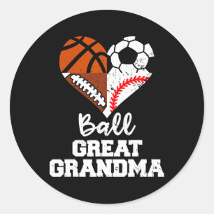 Ll Great Grandma Soccer Footll Sell Sketll  Classic Round Sticker