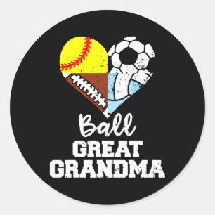 Ll Great Grandma Soccer Footll Softll Volleyll Classic Round Sticker