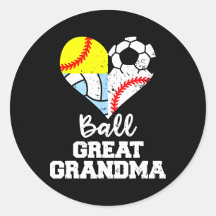 Ll Great Grandma Soccer Sell Softll Volleyll  Classic Round Sticker