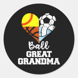 Ll Great Grandma Soccer Softll Sketll Volleyll Classic Round Sticker