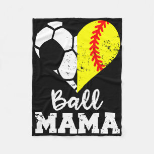 Ll Mama Funny Soccer Softll Mama  Fleece Blanket
