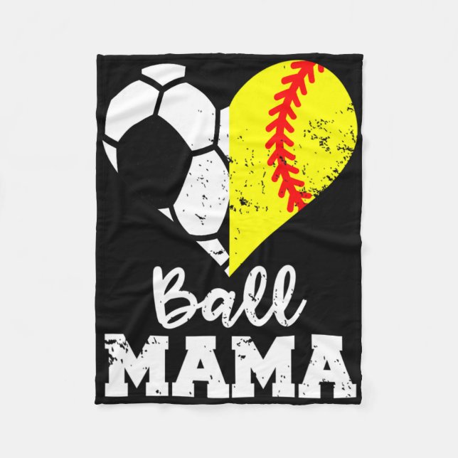 Ll Mama Funny Soccer Softll Mama  Fleece Blanket (Front)