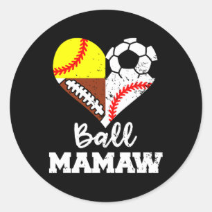 Ll Mamaw Soccer Footll Sell Softll Player  Classic Round Sticker