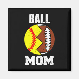 Ll Mom Funny Footll Softll Player Mom Magnet