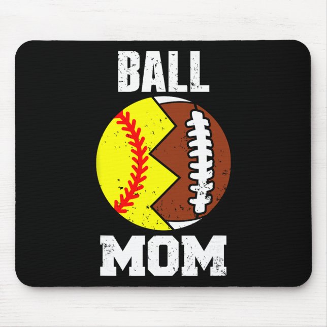 Ll Mom Funny Footll Softll Player Mom  Mouse Pad (Front)