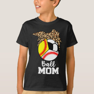 Ll Mom Funny Sell Softll Soccer Leopard Mom T-Shirt