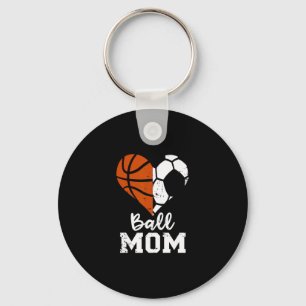 Ll Mom Heart Funny Soccer Sketll Mom Key Ring