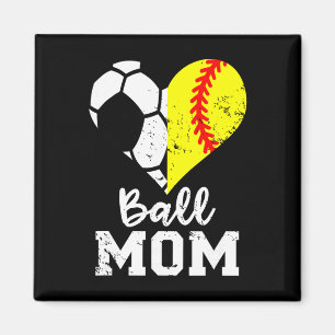 Ll Mom Heart Funny Softll Soccer Mom Magnet