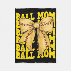 Ll Mom Softll Mom Mama Mother's Day Coquette Bow Fleece Blanket