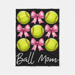 Ll Mom Softll Mom Mama Mother's Day Pink Coquette Fleece Blanket