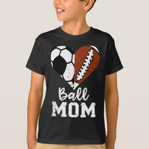 Ll Mum Heart Funny Footll Soccer Mum T-Shirt