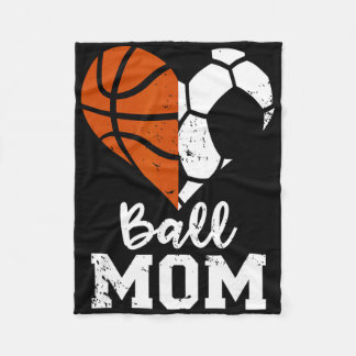 Ll Mum Heart Funny Soccer Sketll Mum  Fleece Blanket