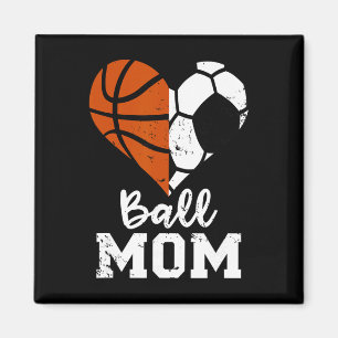 Ll Mum Heart Funny Soccer Sketll Mum Magnet