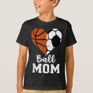 Ll Mum Heart Funny Soccer Sketll Mum T-Shirt