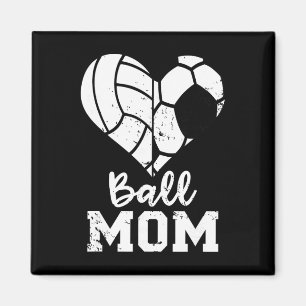 Ll Mum Heart Funny Soccer Volleyll Mum Magnet