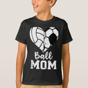 Ll Mum Heart Funny Soccer Volleyll Mum T-Shirt