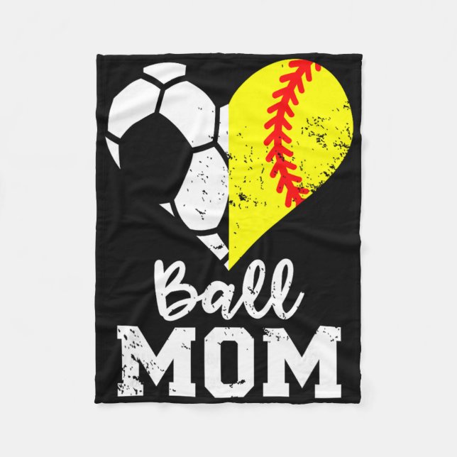 Ll Mum Heart Funny Softll Soccer Mum  Fleece Blanket (Front)
